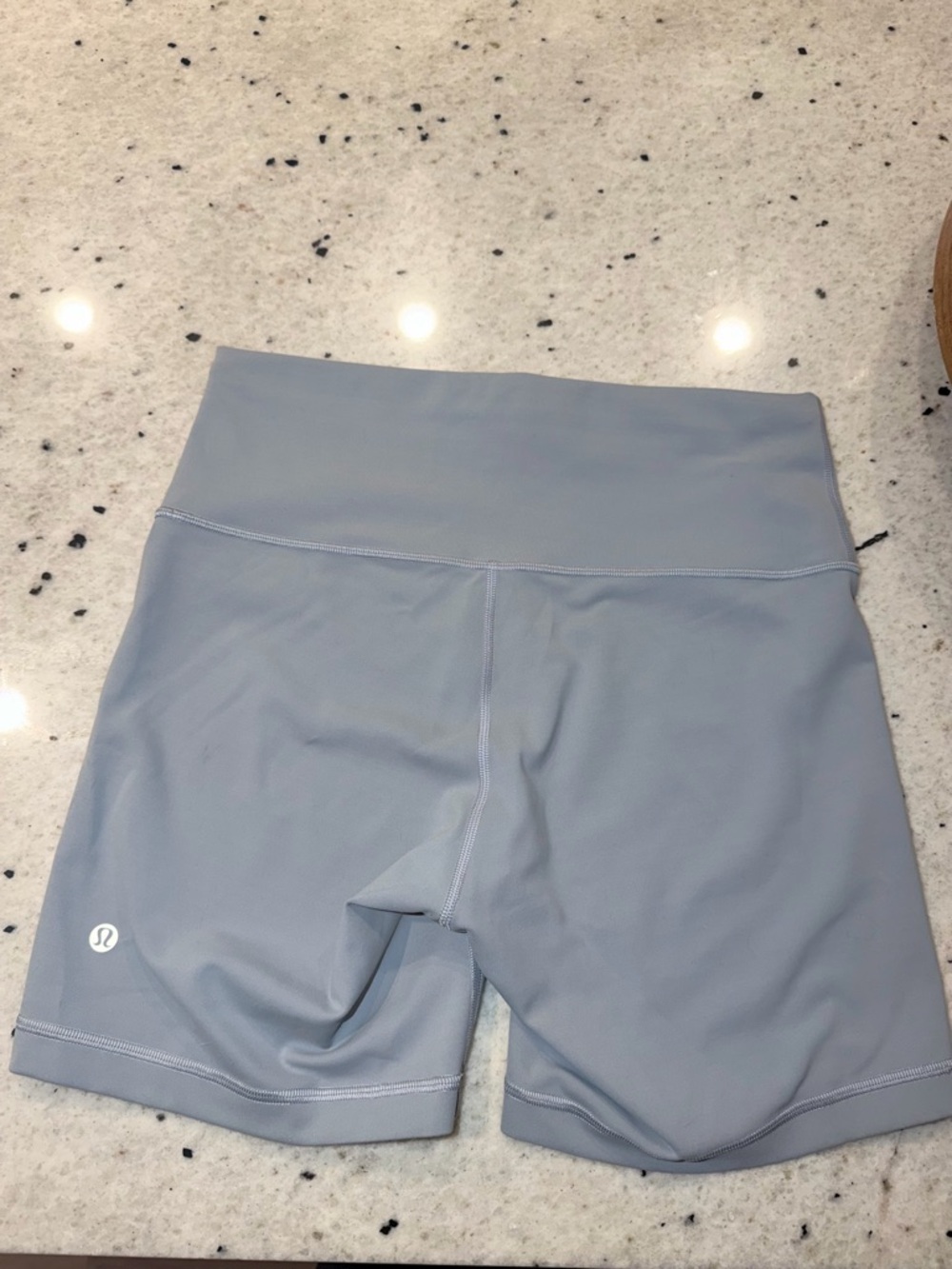lululemon athletica Wunder Train 6 inch shorts in a blue gray color